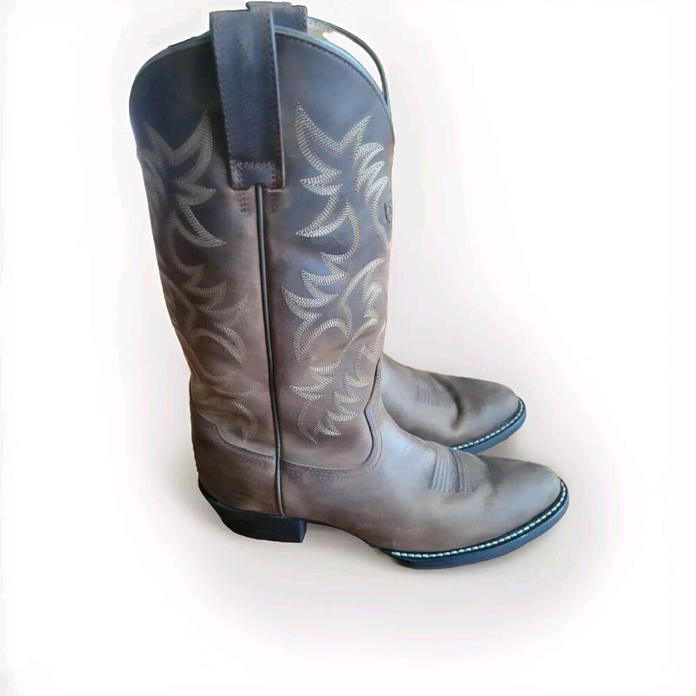 Ariat Mens Heritage Western Round Toe Cowboy Boots Distressed Brown #10002204